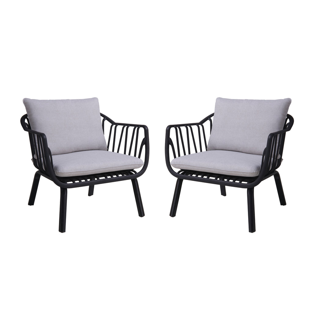 Huron Outdoor PP Club Chair Set of 2
