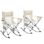 Set of 2 Rocking Park Chair - Portable Outdoor Folding Chairs