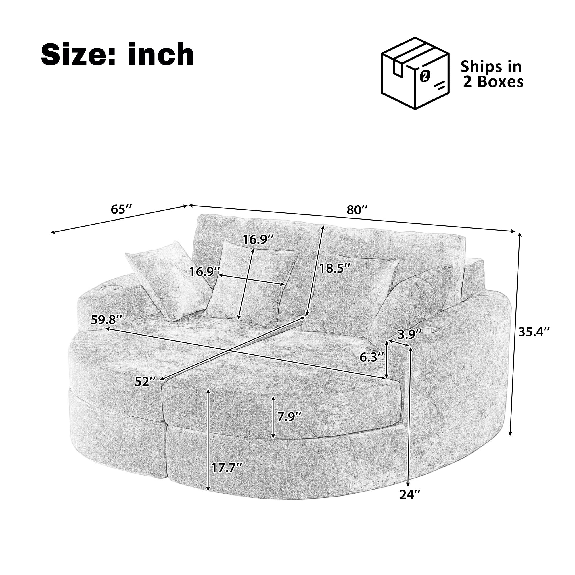 Full-Compressed Chaise Sofa