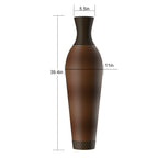 Hand-Woven PVC Rattan Floor Vase, 39 Inch Tall