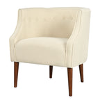 Modern Club Chair with Button-Tufted Back & Tonal Piping