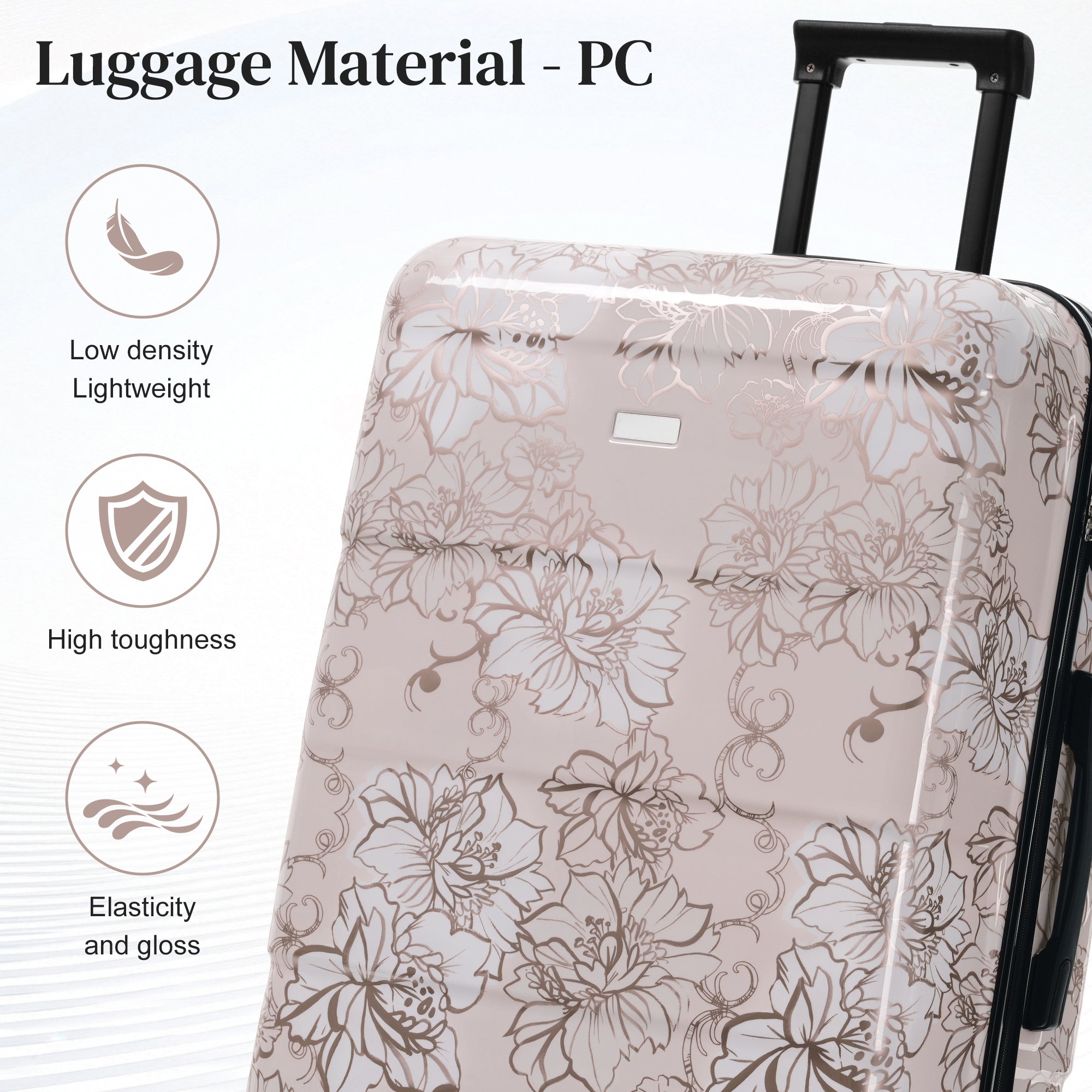 Hardside Lightweight Durable Luggage Set - 5 Pieces