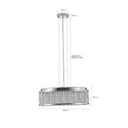 Modern Crystal Chandelier - 19 Inches Round Flush Mount Light