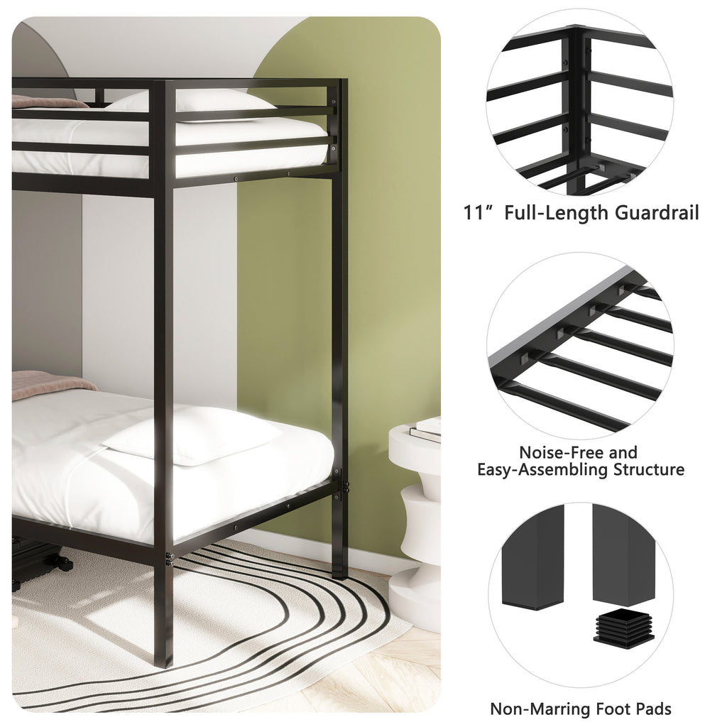 Adam Sturdy Twin Over Twin Bunk Bed Metal