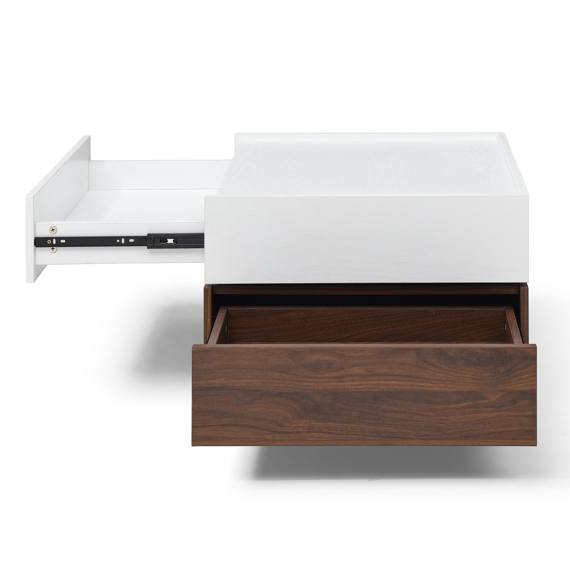 Rotating Coffee Table with 2 Drawers