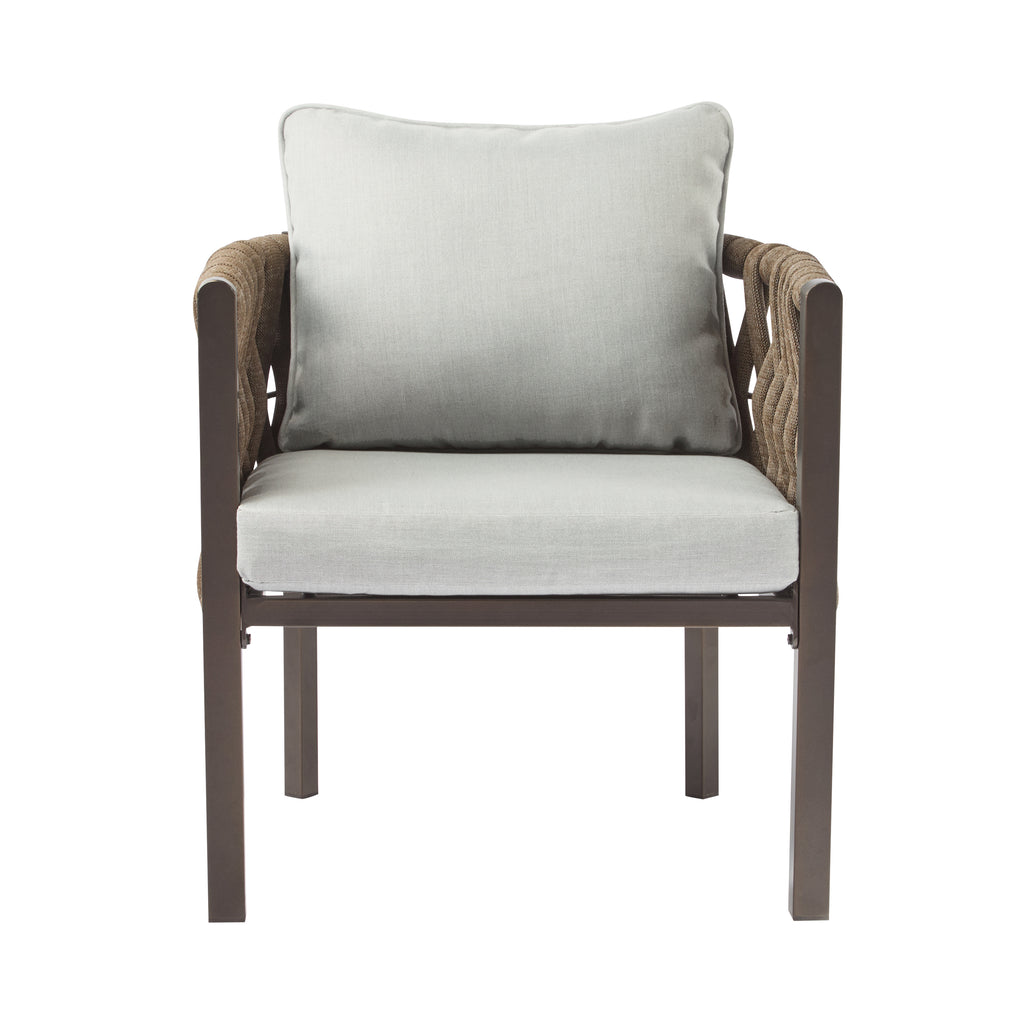 2-Pieces Outdoor Metal Patio Club Chair Set
