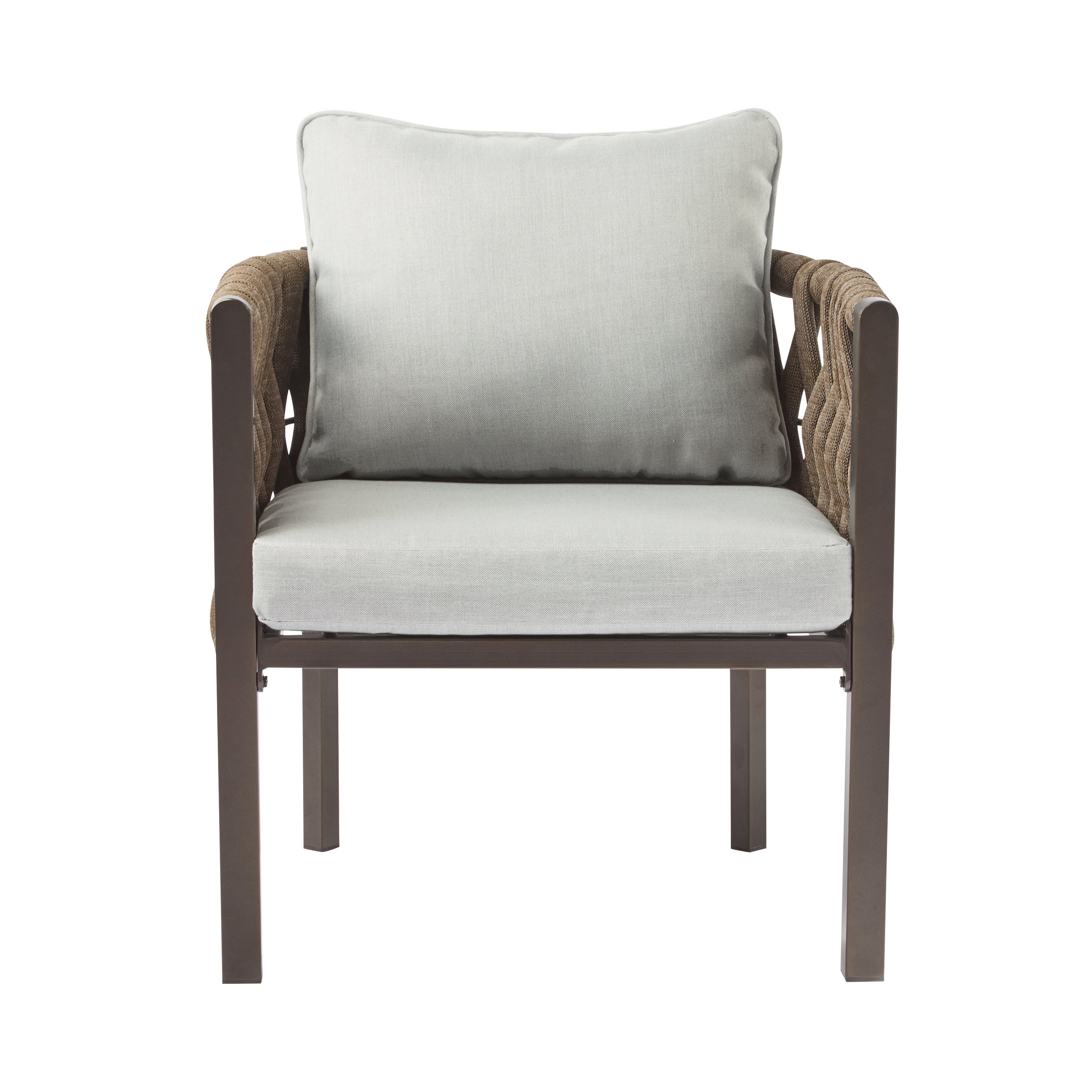 2-Pieces Outdoor Metal Patio Club Chair Set