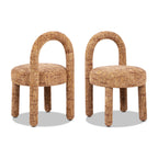 Penny Round Arched Upholstered Dining Side Chair, Set of 2, Golden