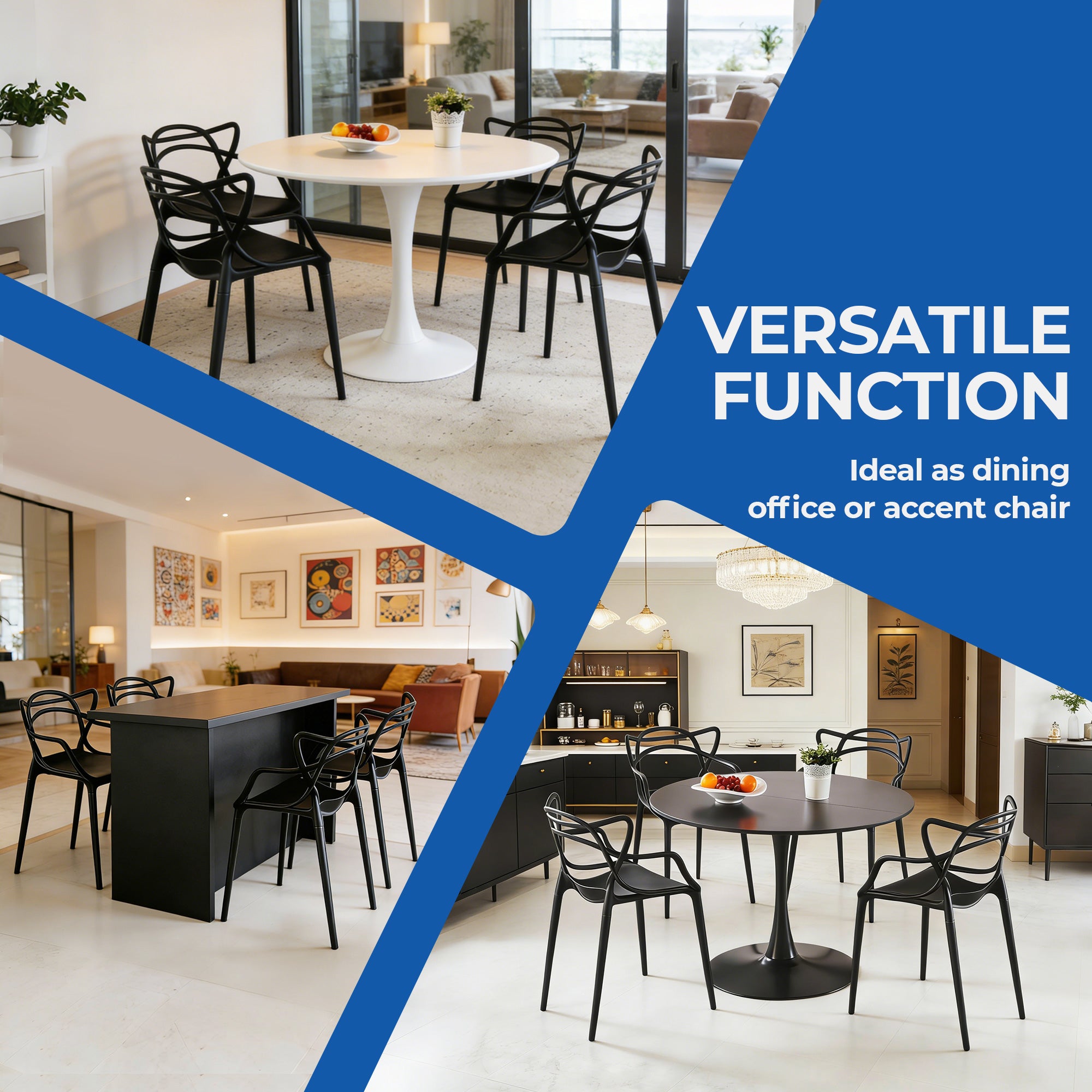 Plastic Dining Chair Set of 4