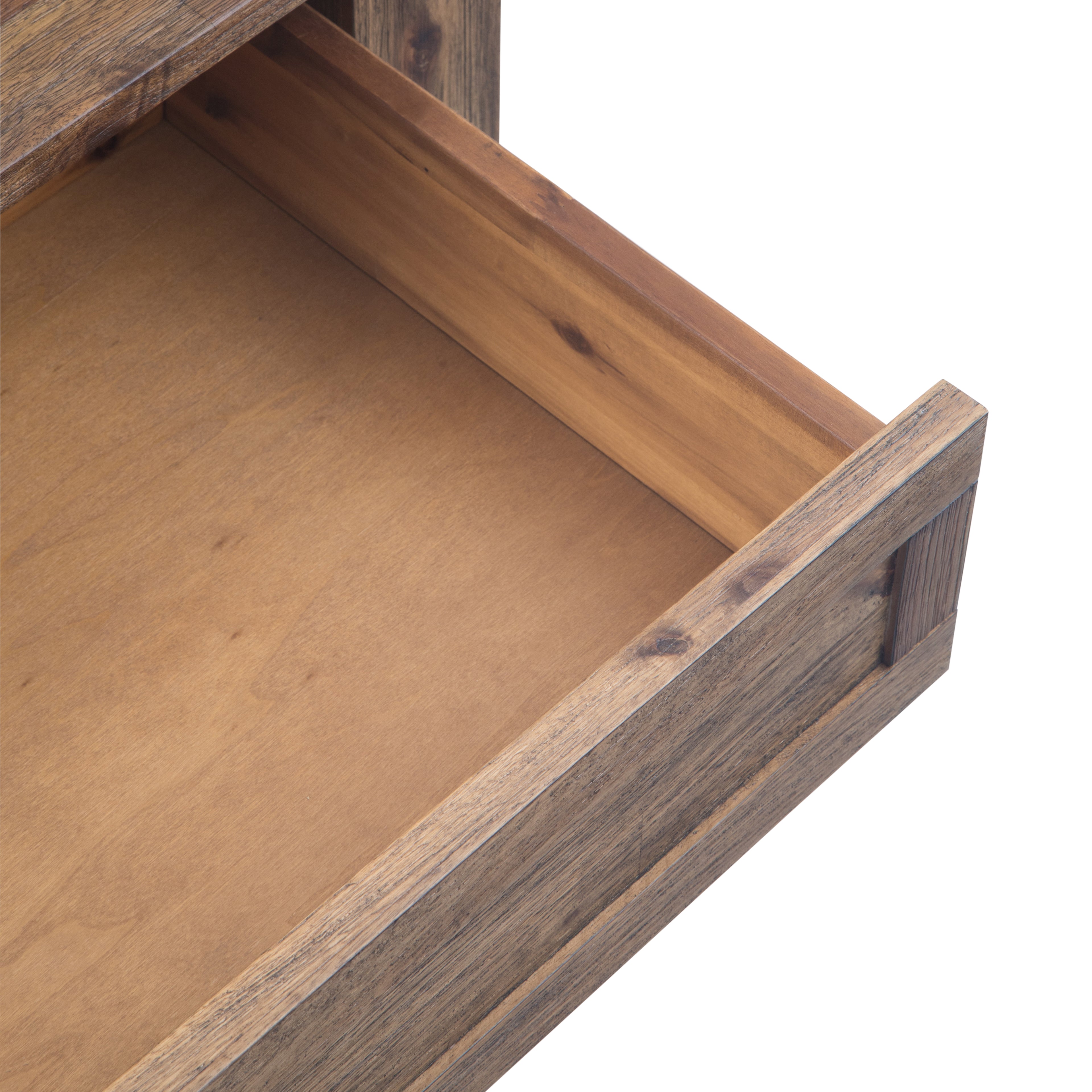 Monroe 38 Inch Wide Solid Acacia Wood Square Coffee Table in Rustic