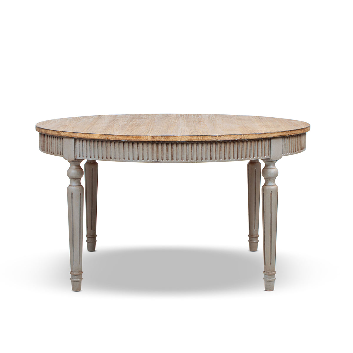 Colette 55" Reclaimed Wood Round Dining Table, Antique