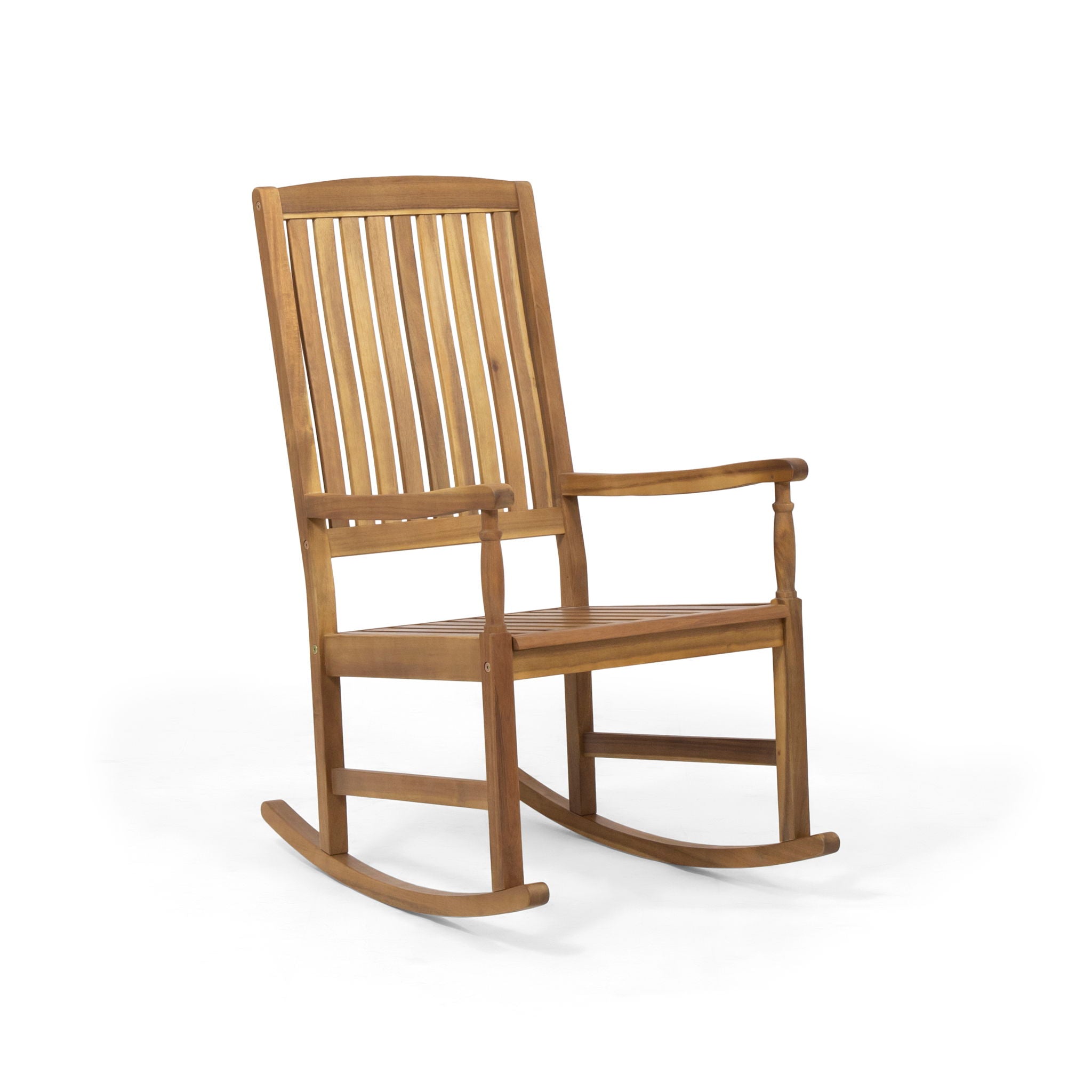 Muse Outdoor Acacia Rocking Chair with Slat Design - Teak
