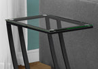 C-shaped Accent Table with Tempered Glass Top