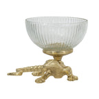 Pedestal Bowl with Lizard Sculpture