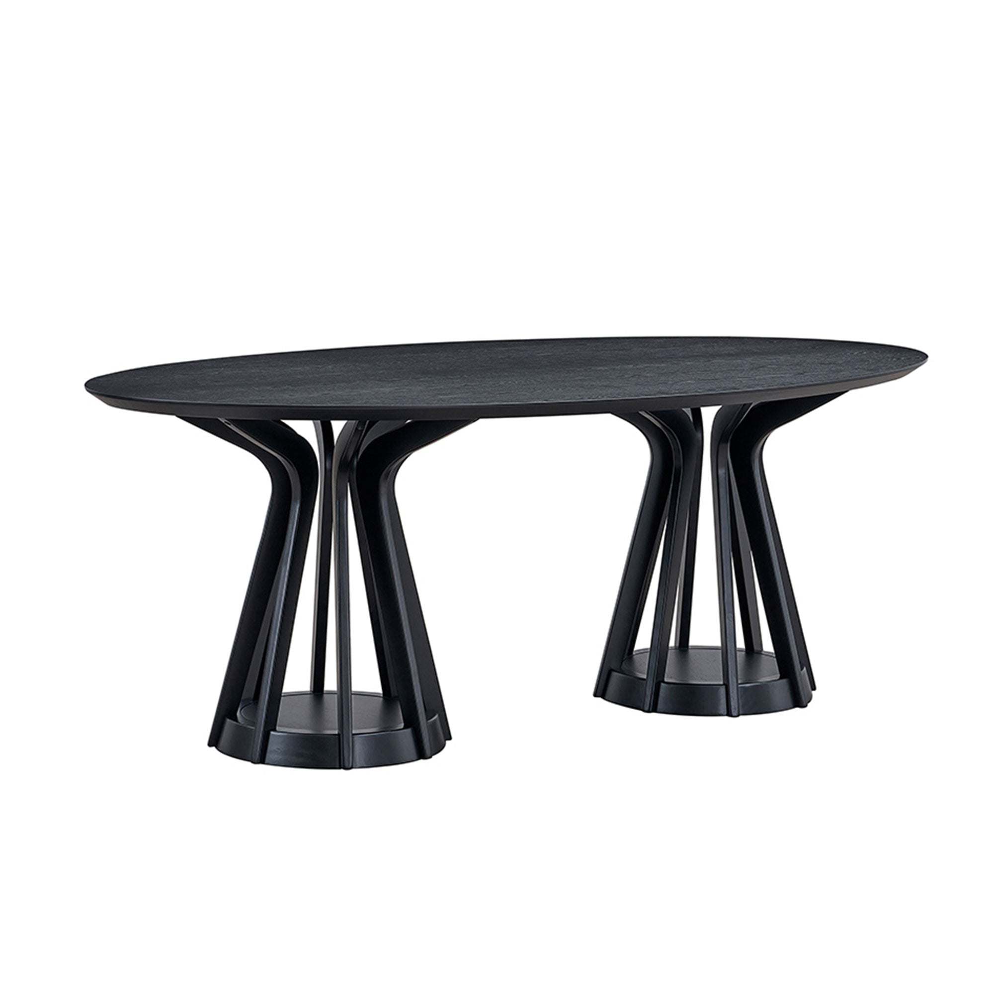 Modern 78.74 Inch Dining Table - Oval MDF Table with Sturdy Pedestal