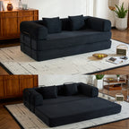 Convertible Sleeper Sofa Bed with Cylindrical Pillow