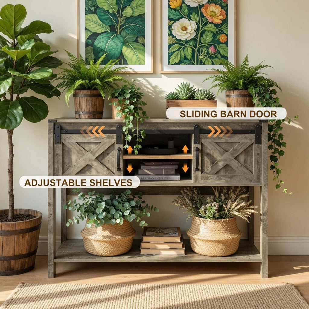 46" Modern Farmhouse Entryway Table