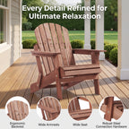 Oversize Wooden Outdoor Folding Adirondack Chair