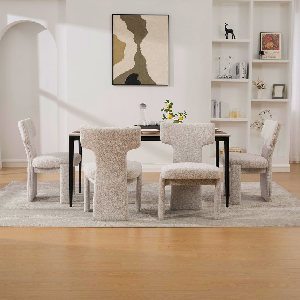 Upholstered Chenille Dining Chair Set of 4