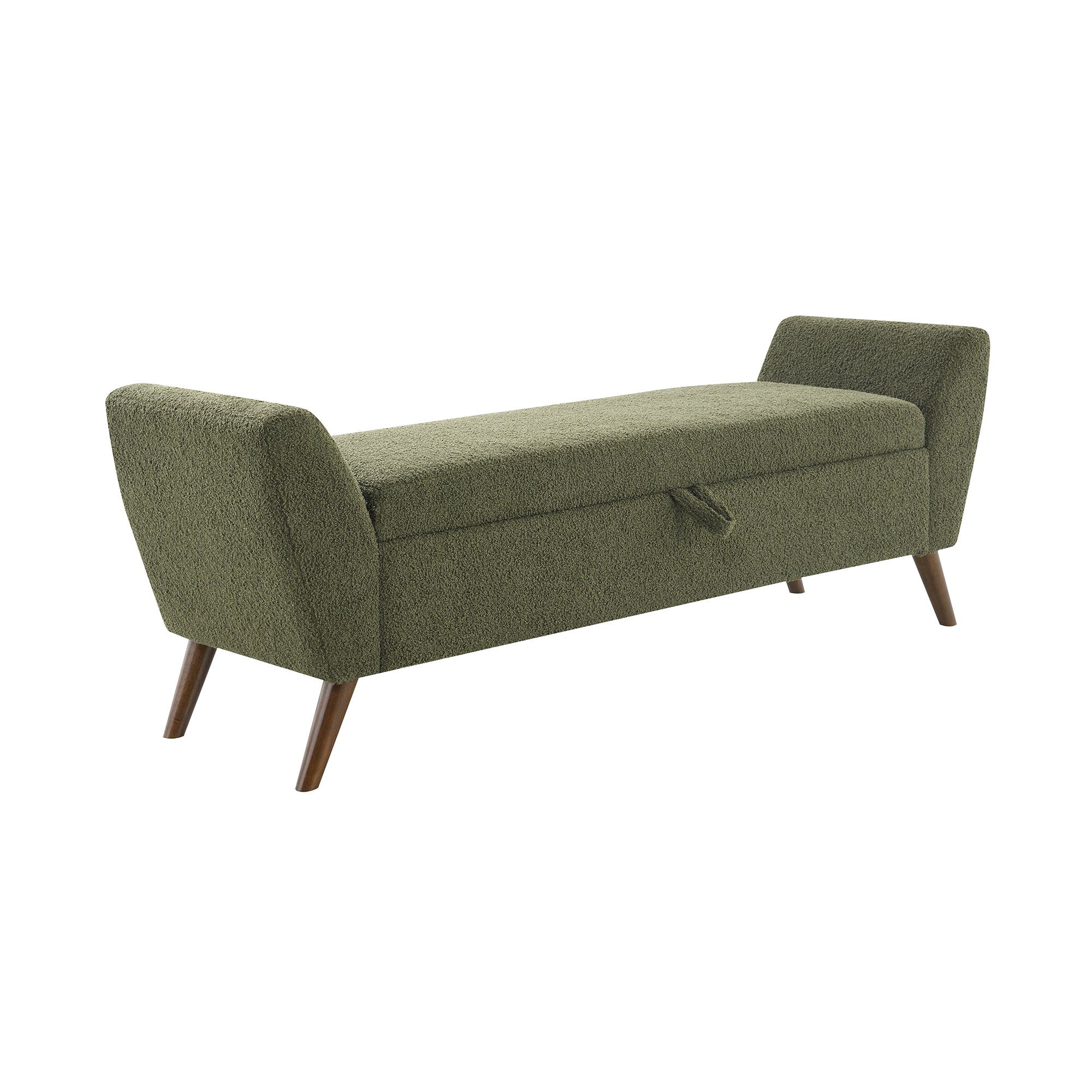 60" Modern Storage Bench with Mid-Century Wood Legs