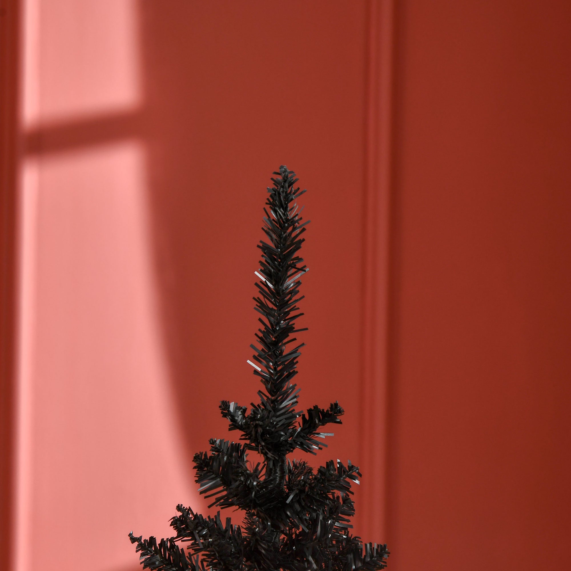 Slim Xmas Tree with Plastic Stand, 5' Artificial Pencil Christmas Tree