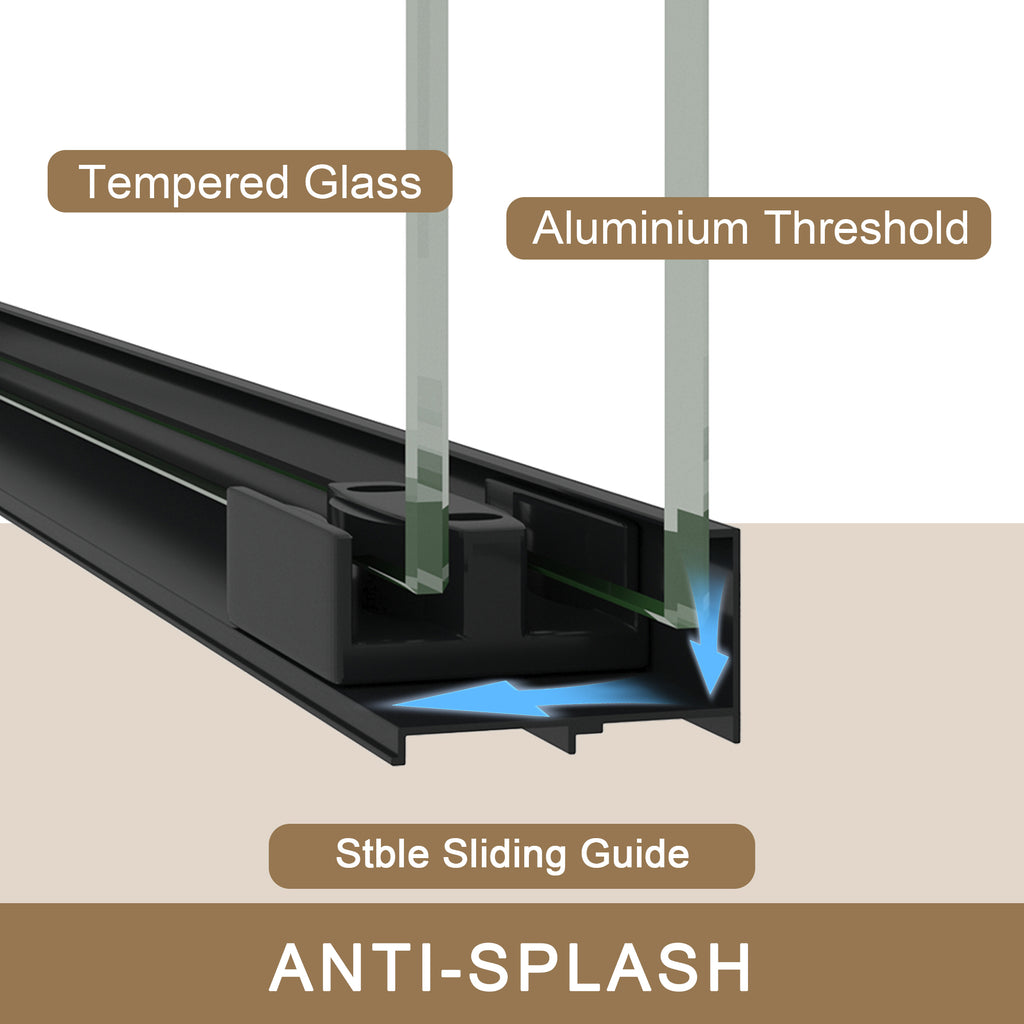 Tempered Glass Double Sliding Shower Door