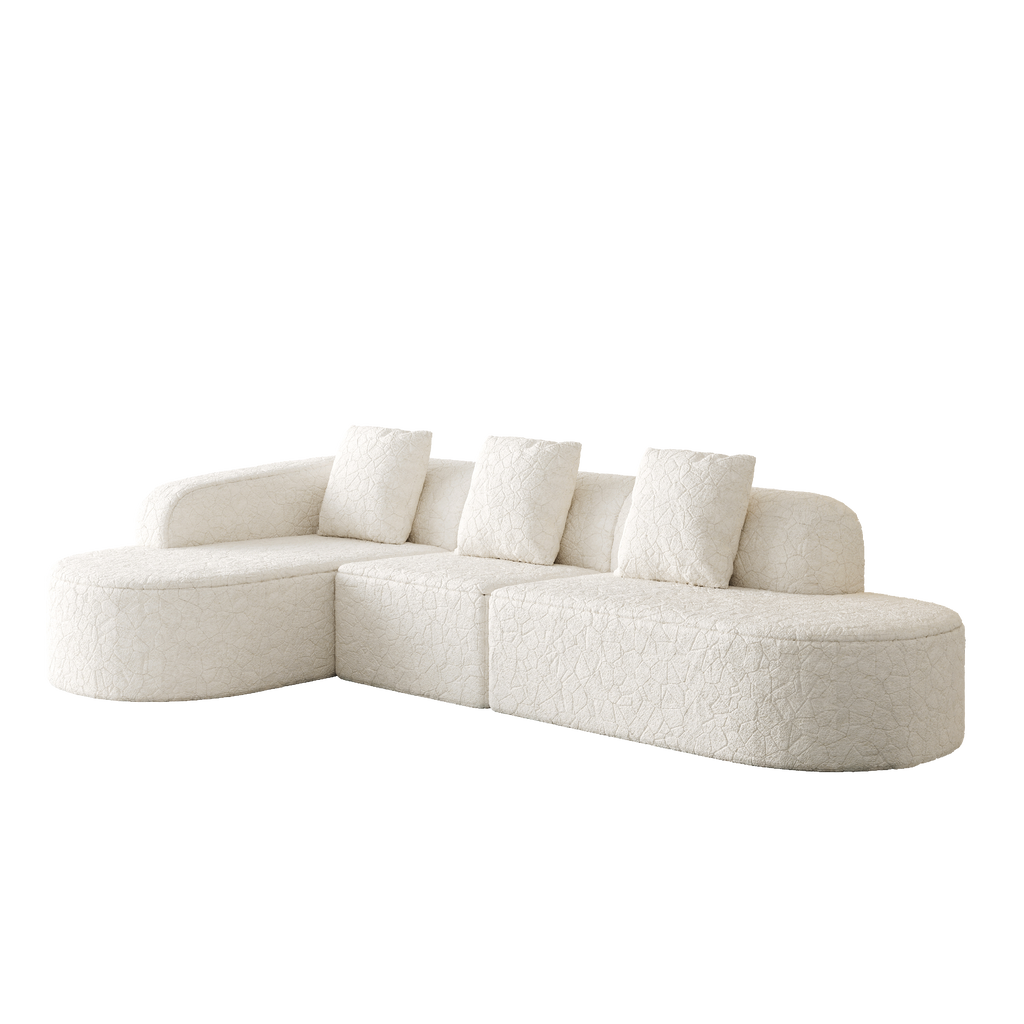 111.8-Inch L-Shaped Curved Modular Sofa