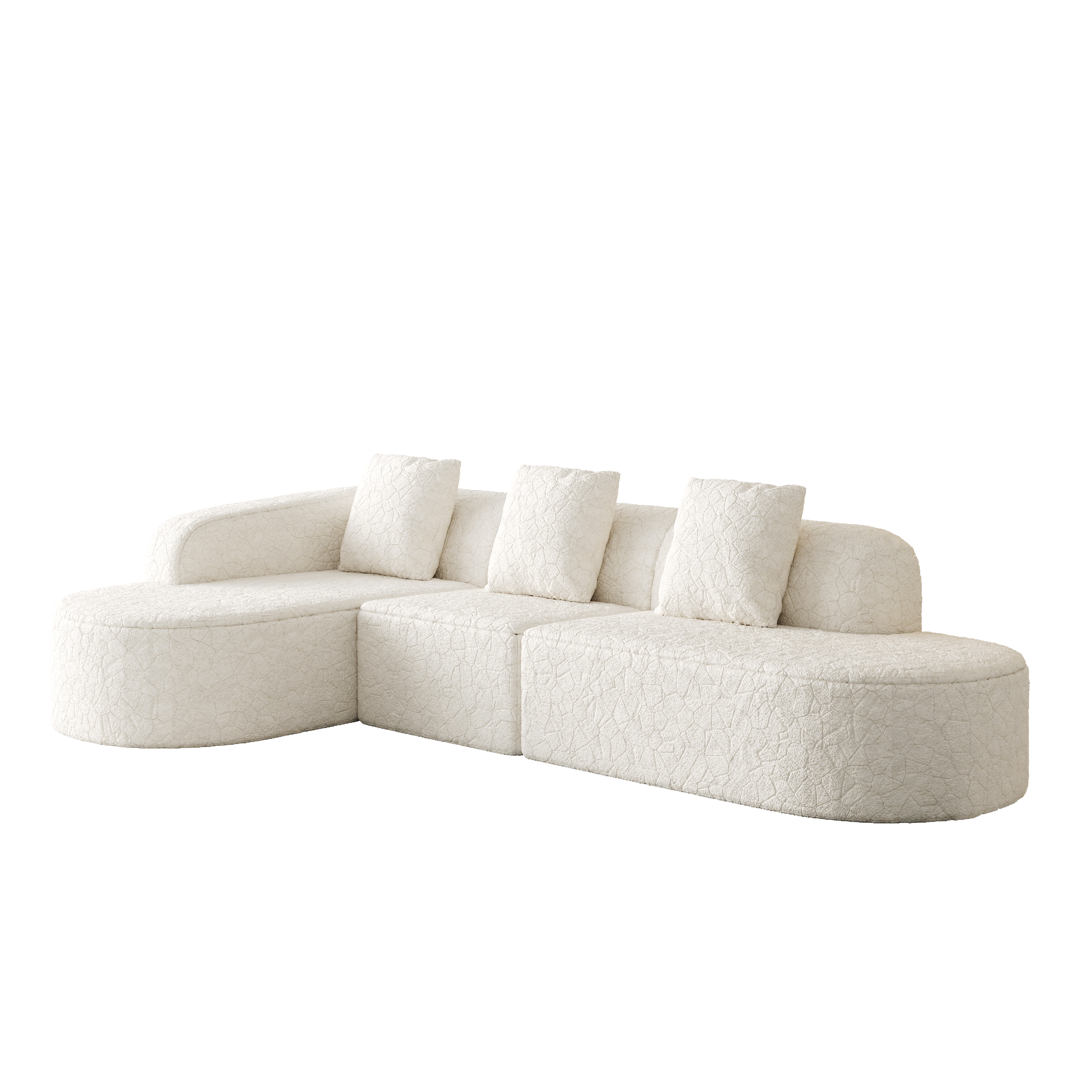 111.8-Inch L-Shaped Curved Modular Sofa