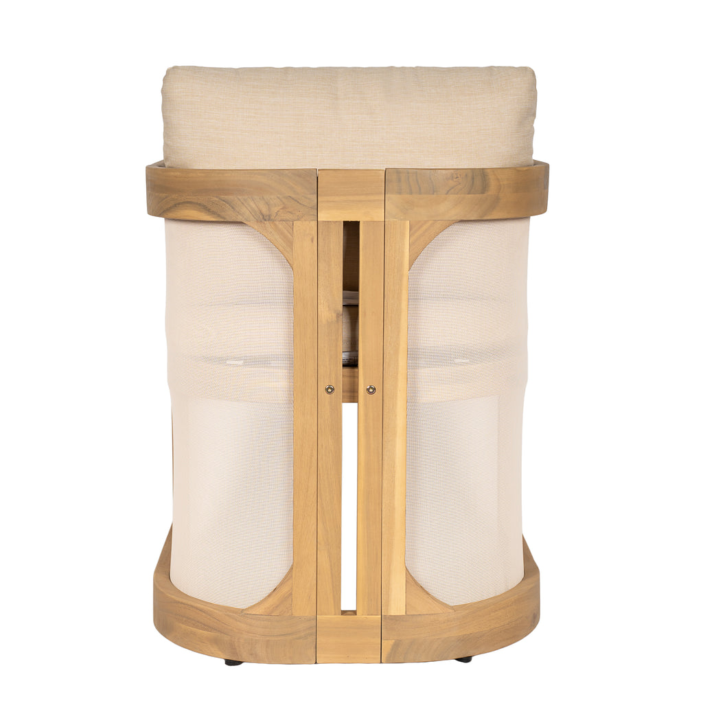Set of 2 Outdoor Patio Dining Armchairs, Acacia Wood Frame with Textilene Side Panels, Patio Chairs with Removable