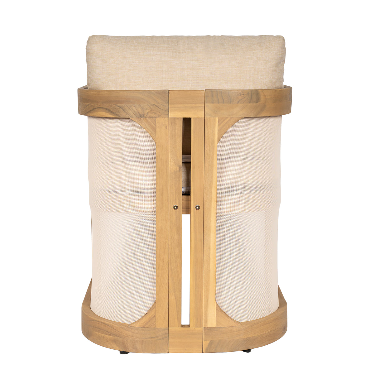 Set of 2 Outdoor Patio Dining Armchairs, Acacia Wood Frame with Textilene Side Panels, Patio Chairs with Removable