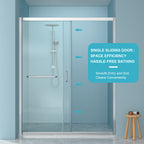 Shower Door 60" W x 72" H Single Sliding Bypass Shower Enclosure
