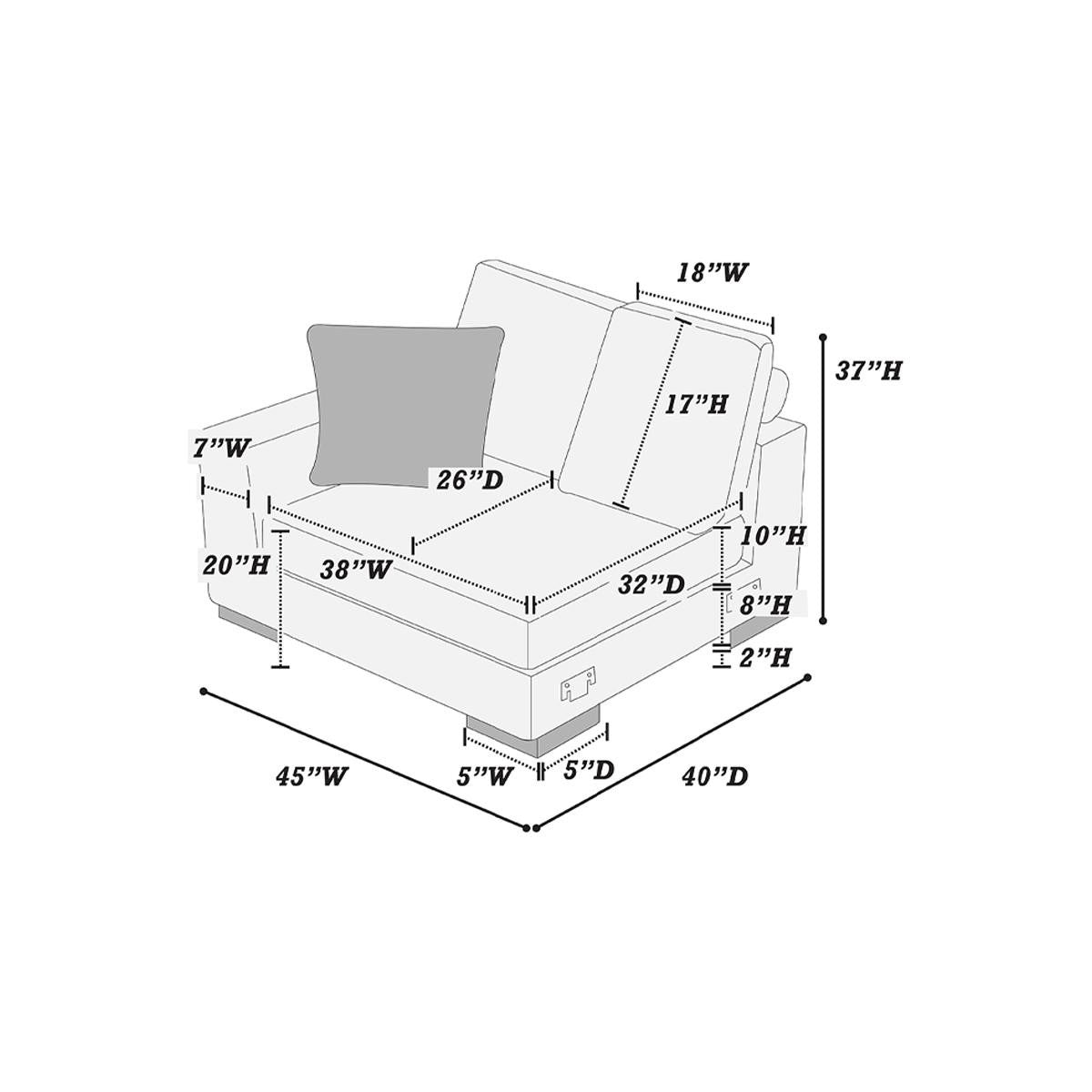 Living Room Furniture Left Arm Facing Chair
