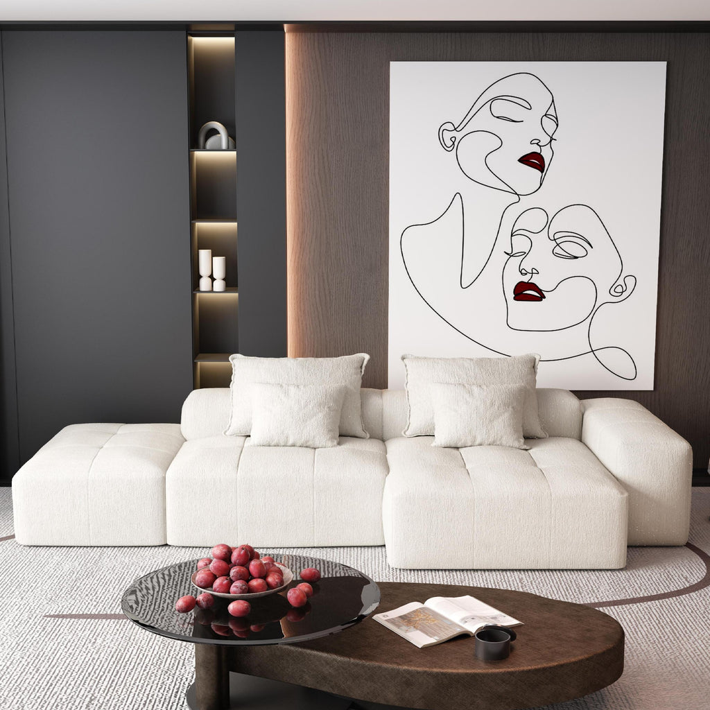 Modern Oversized Modular Sectional Sofa with Ottoman