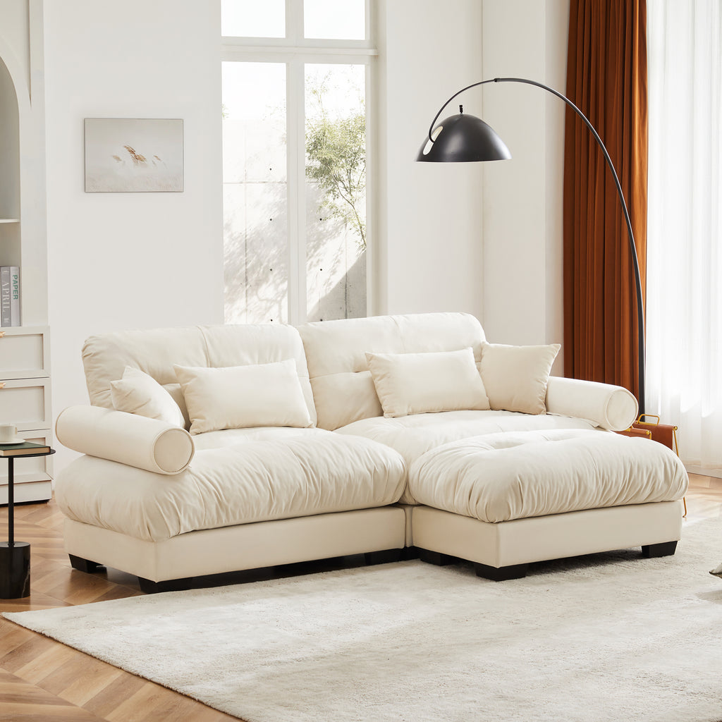 Over Size Modern Two-seater Sofa with Ottoman