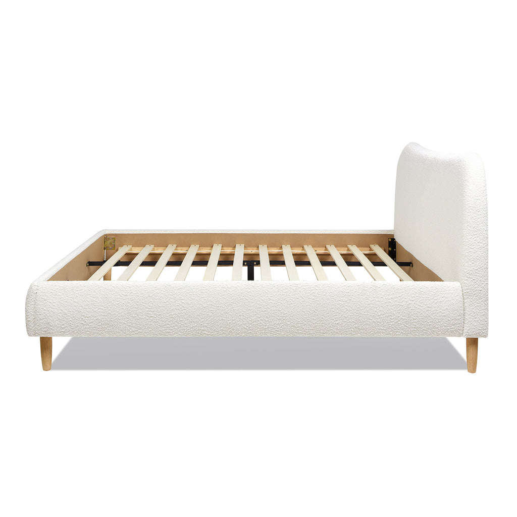 Roman Curved Headboard Upholstered Platform Bed, King