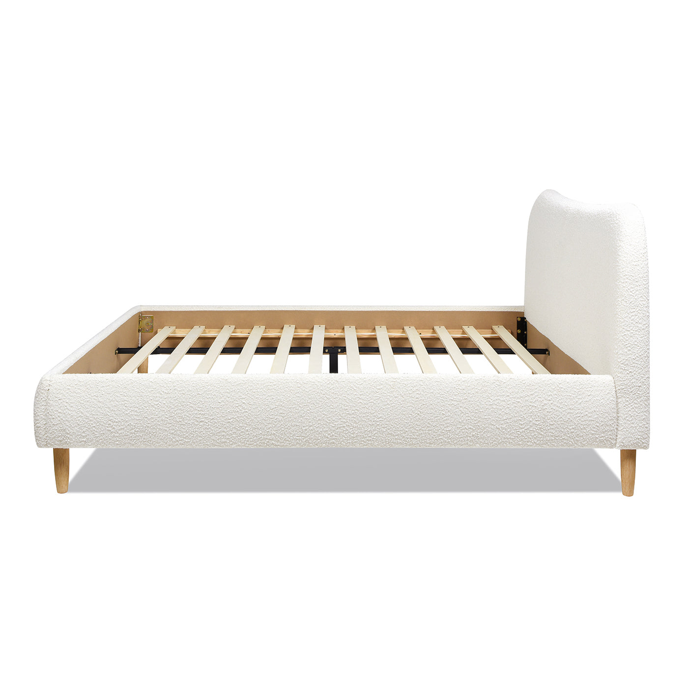 Roman Curved Headboard Upholstered Platform Bed, King