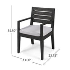 Outdoor 6-Seater Acacia Wood Dining Set with Bench