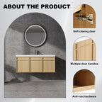 48" Wall-Mounted Bathroom Vanity with Resin Sink