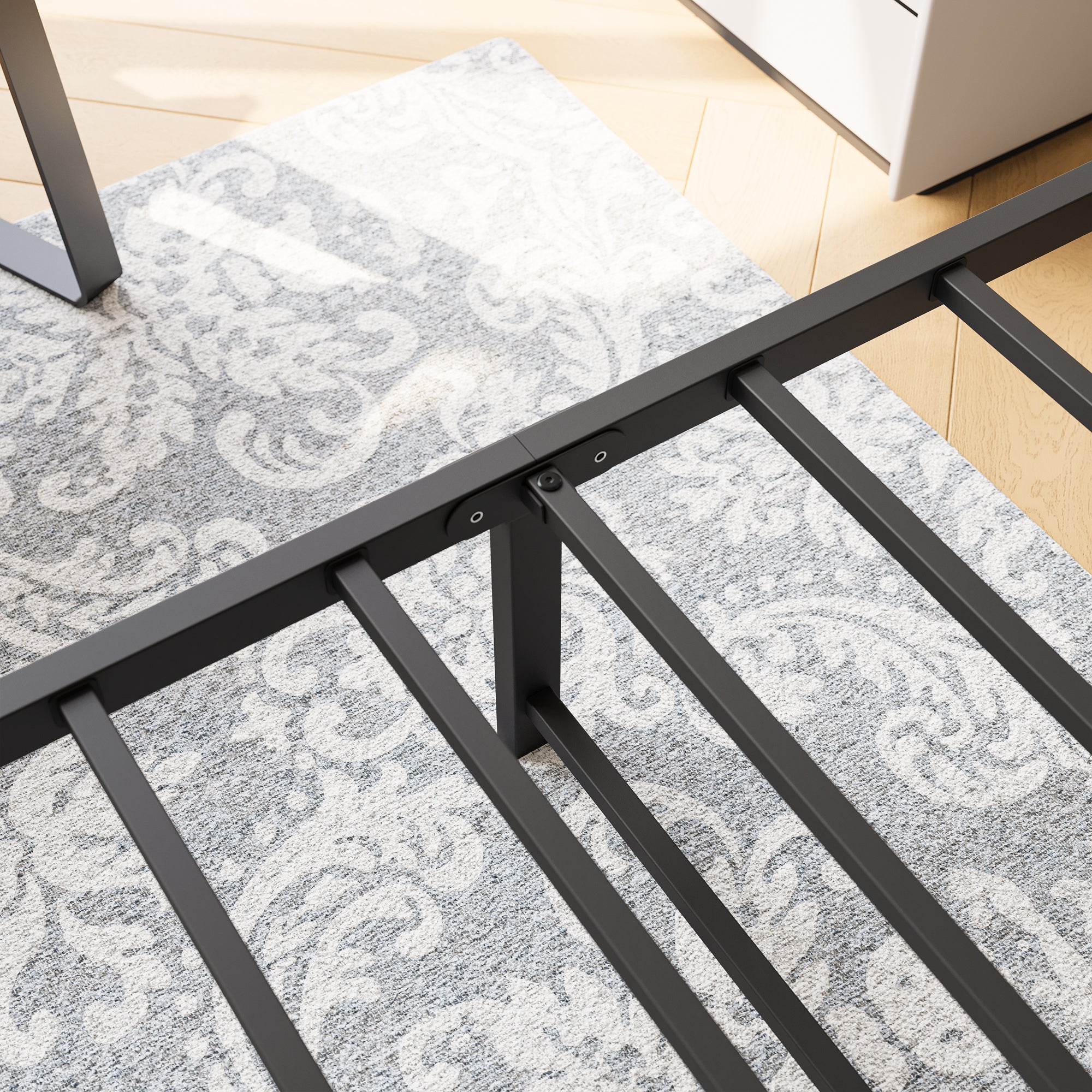 Industrial Metal & Wood Platform Bed Frame