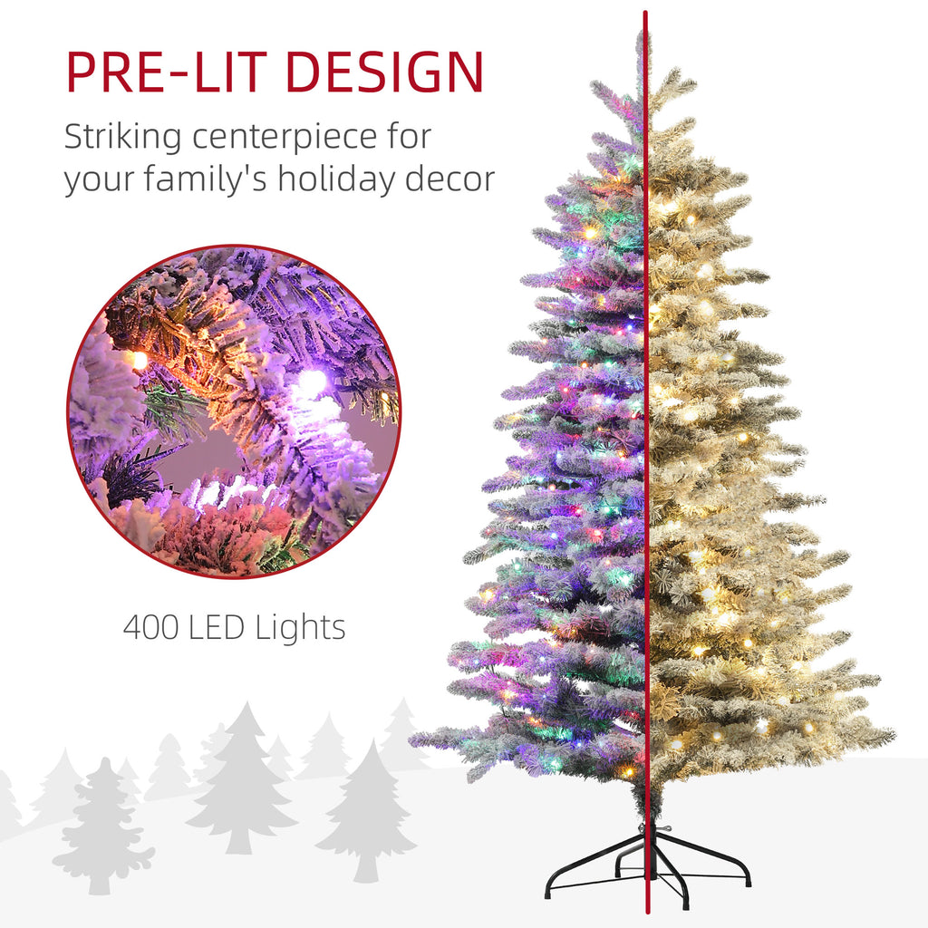 HOMCOM 6.5 ft Pre-Lit Mountain Pine Artificial Christmas Tree