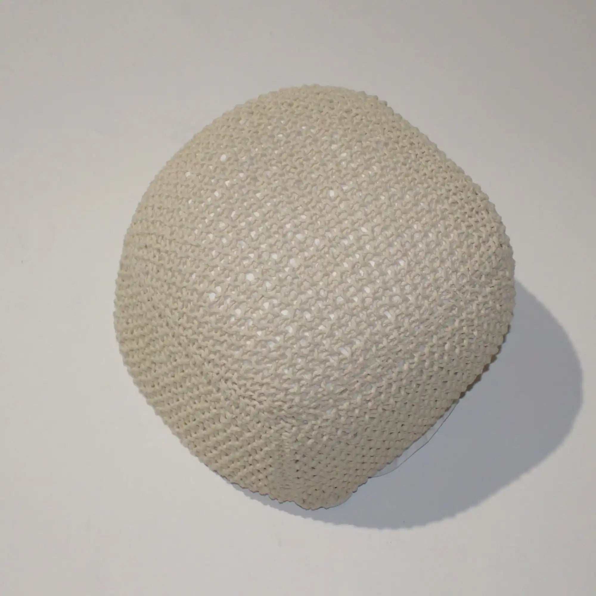 Semi Rounded Pouf Cable Knitted Perfect Seating