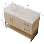 36" Modern Free-Standing Bathroom Vanity with Seamless Sink