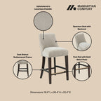 Beever Wood Chenille Counter Stool