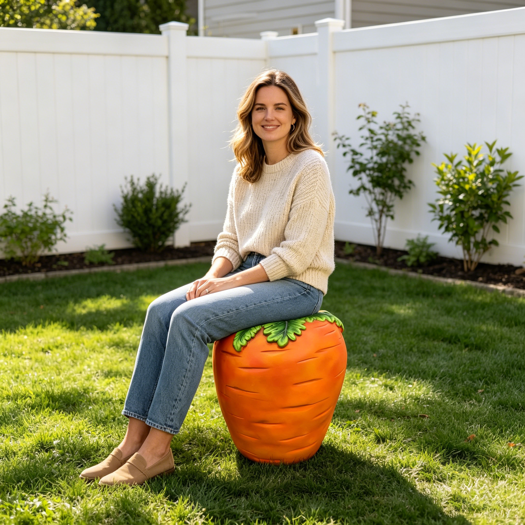 16" Oversized Carrot Shaped Resin Stool