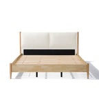 King Bed Frame with Upholstered Headboard
