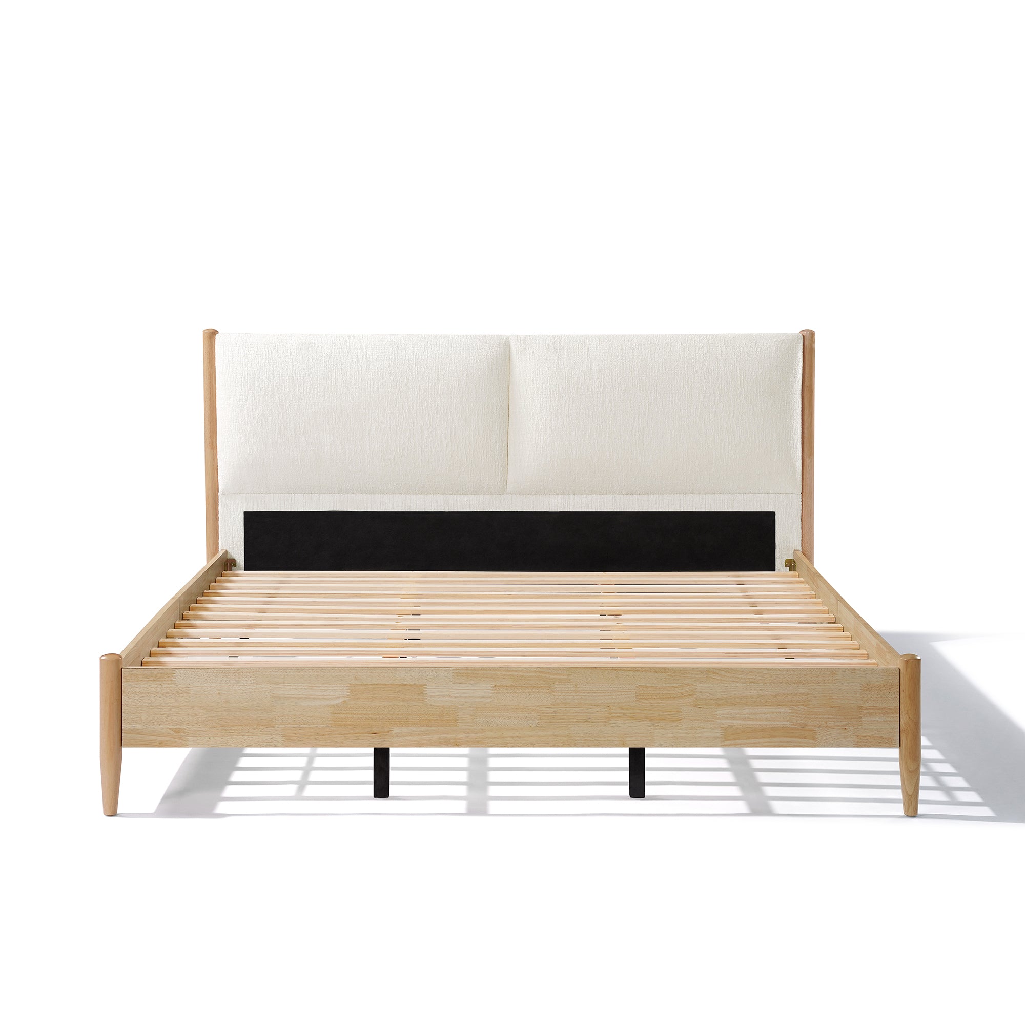 King Bed Frame with Upholstered Headboard