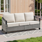 73.4" Wide Outdoor Wicker Sofa