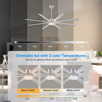 72 Inch Industrial PM DC Motor Ceiling Fan with Light