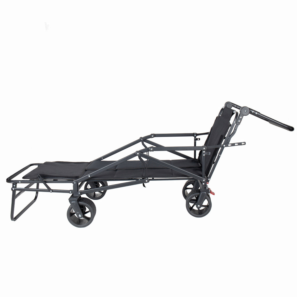 2-in-1 Multifunctional Folding Wagon Carts, Convertible Beach Chair