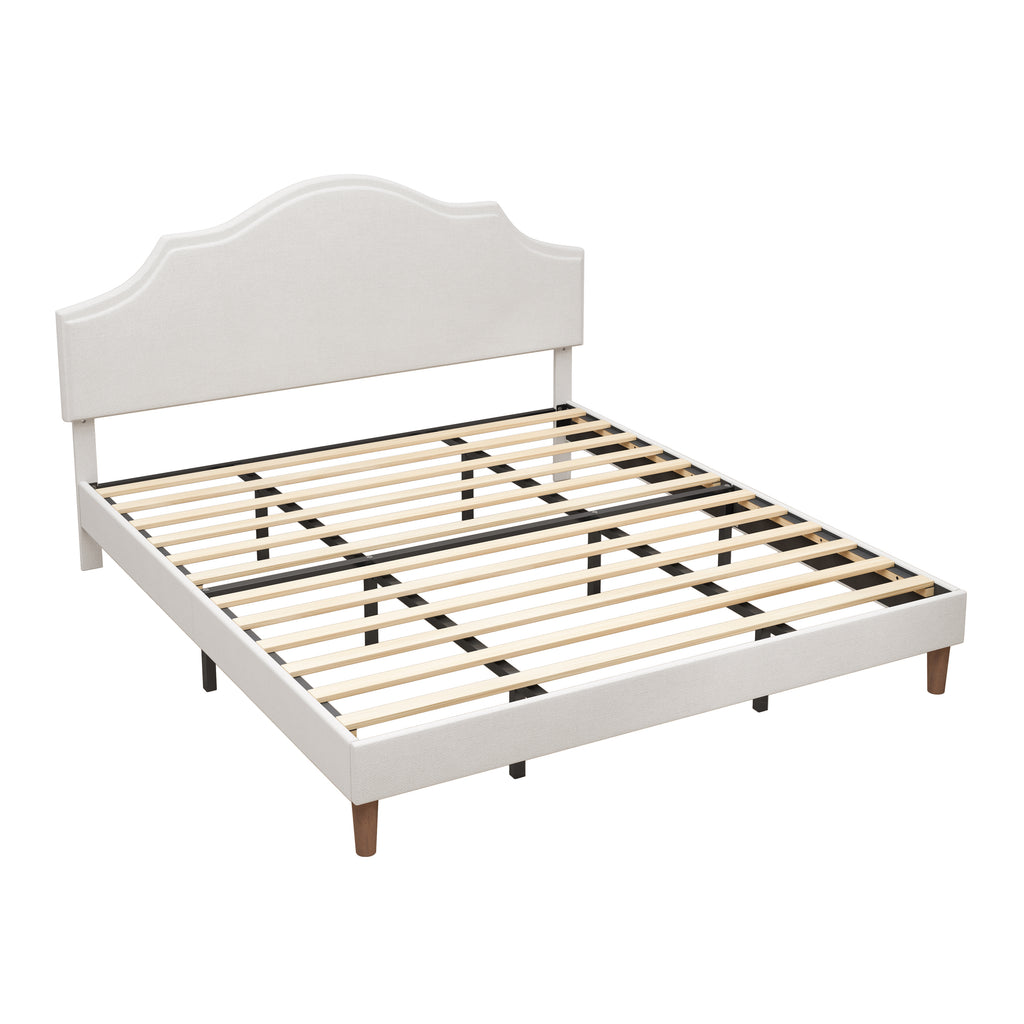 King Size Bed Frame with Adjustable Headboard